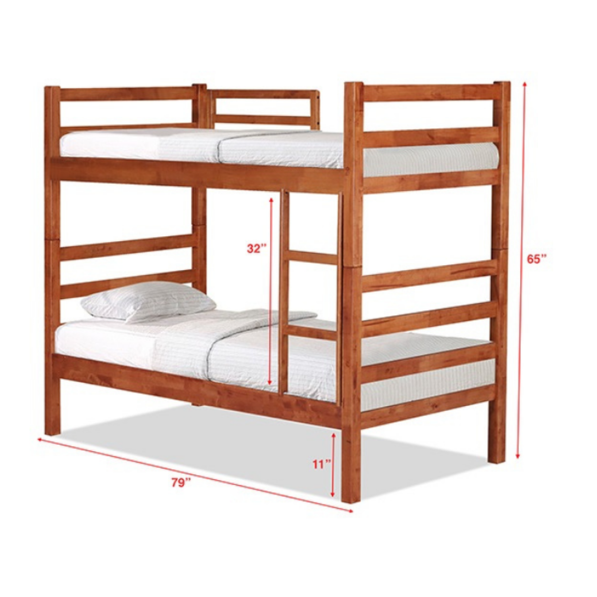 Double deck on sale bed dimensions